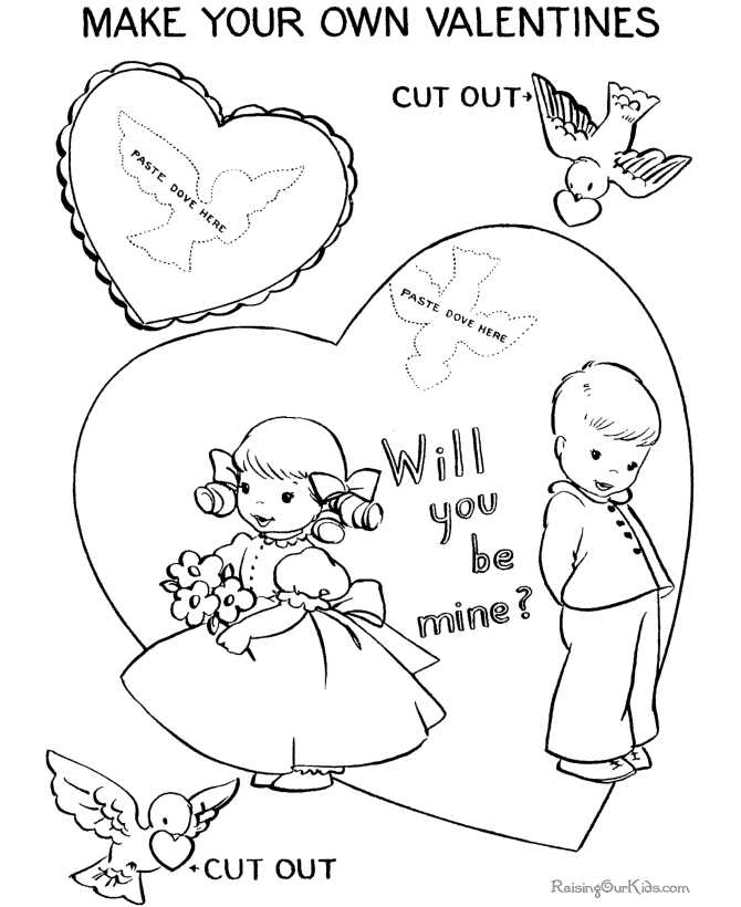 Printable valentine day coloring page