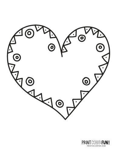 Printable heart coloring pages a huge collection of hearts for coloring crafting learning at