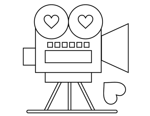 Valentines day video camera coloring page free printable coloring pages