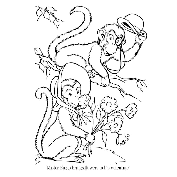 The artimorean kids vintage valentines day coloring book printable pdf instant digital download adorable pages of vintage valentines day download now