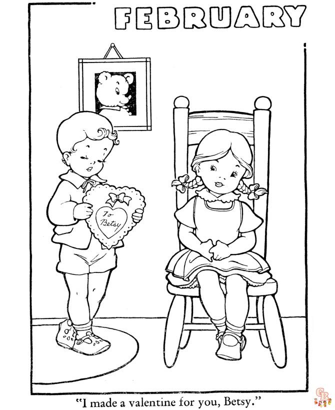 February coloring pages for kids