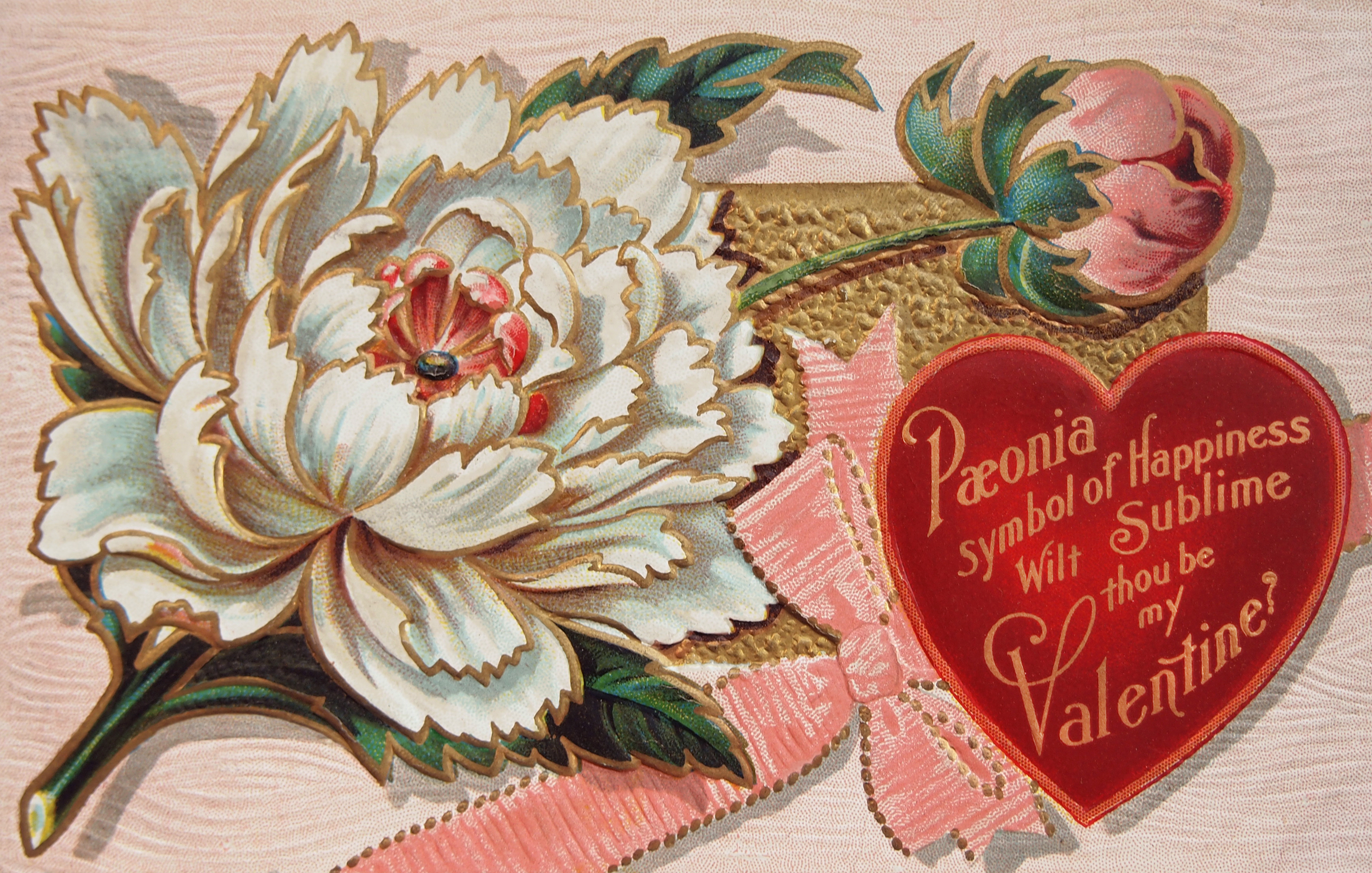 Free high resolution vintage victorian valentines day postcard