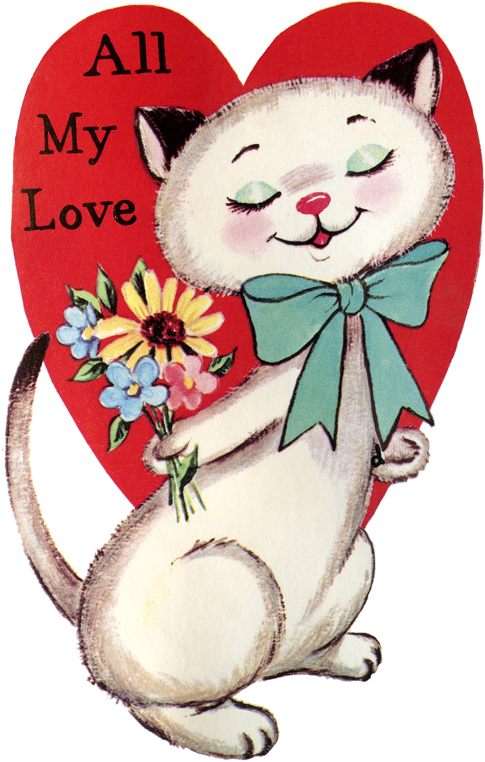 Cute vintage valentines animals