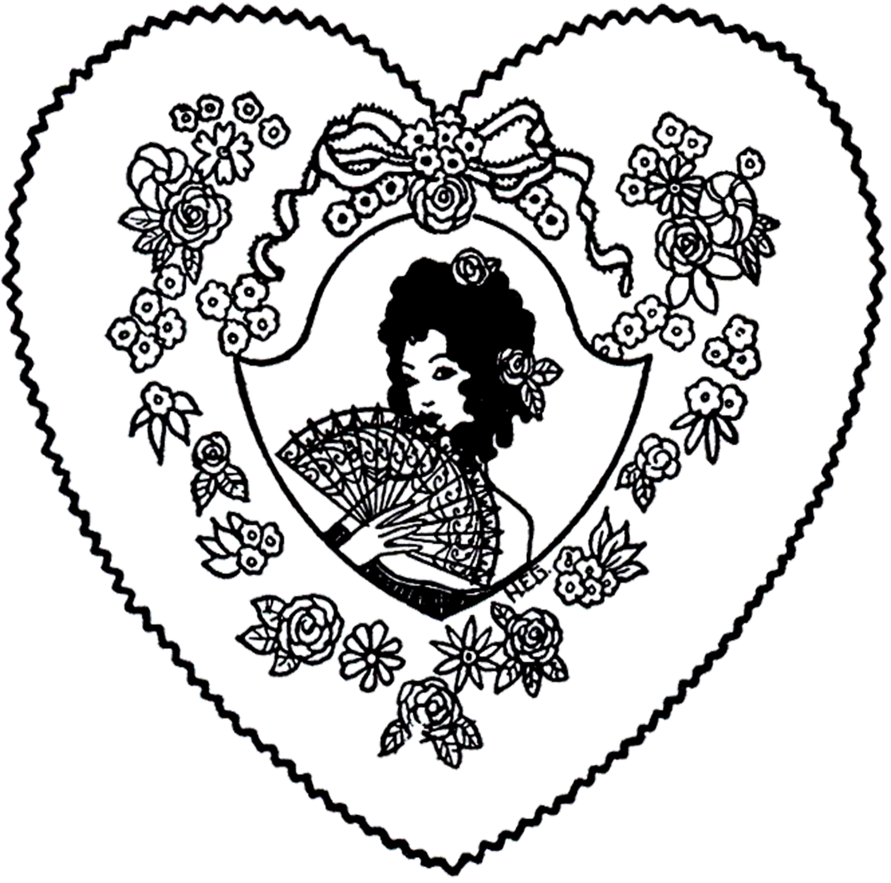 Vintage valentine lady images