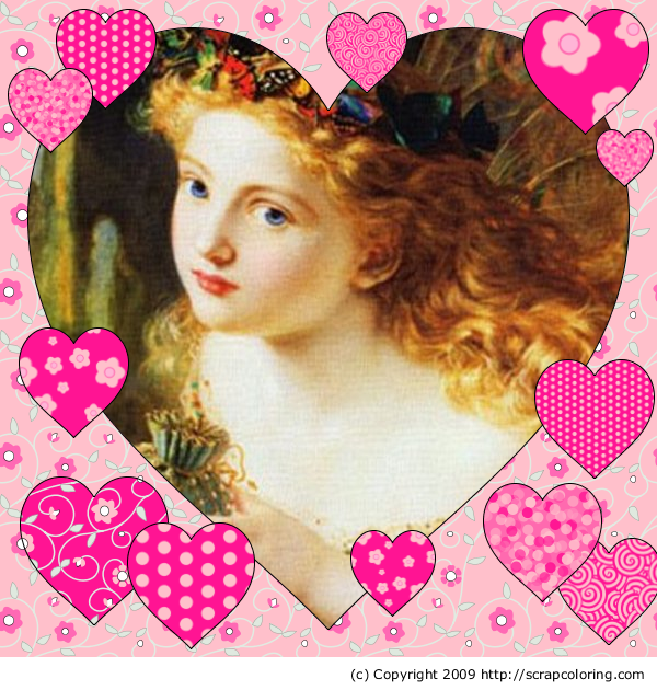 Heart photo frame coloring page