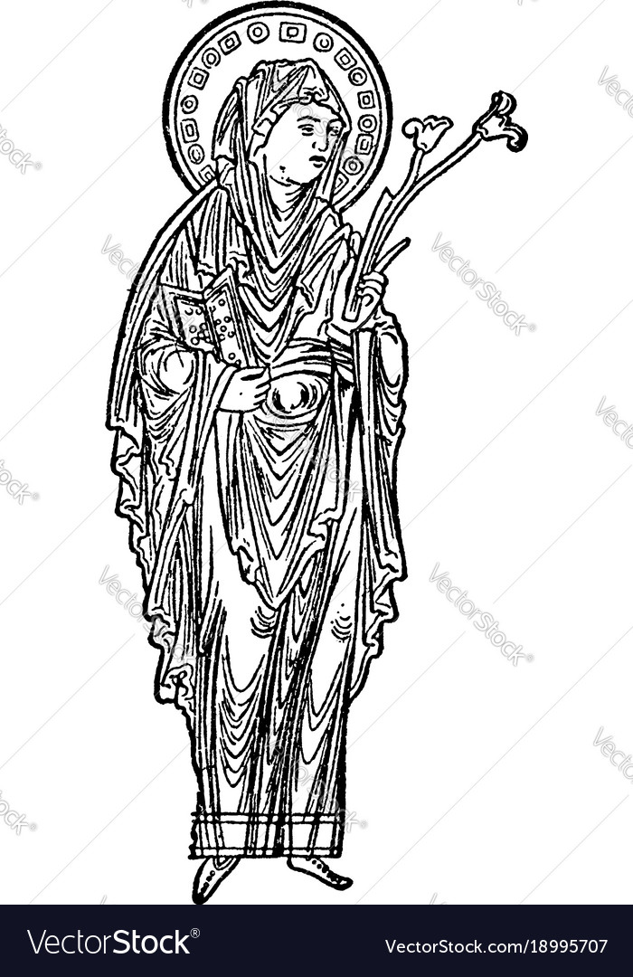 Virgin mary vintage royalty free vector image