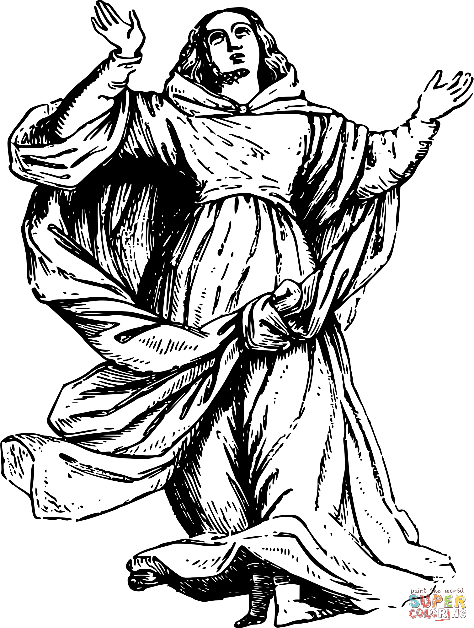 Vintage the virgin mary coloring page free printable coloring pages