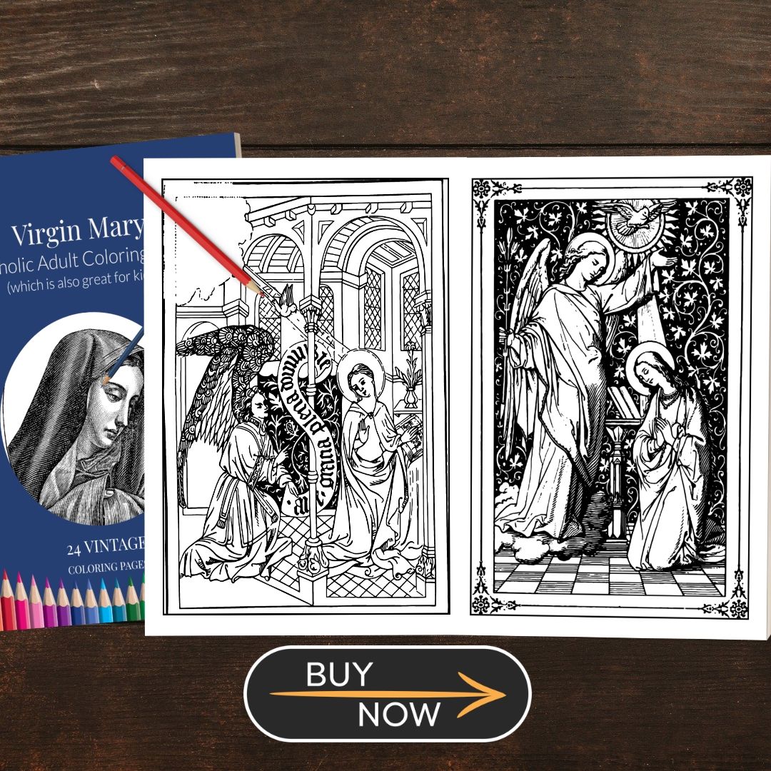 Blessed virgin mary catholic adult coloring book