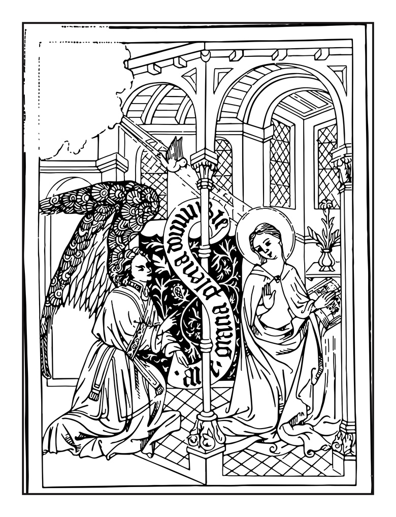 Virgin mary printable coloring book