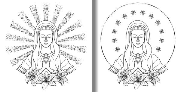 Virgin mary stock illustrations royalty