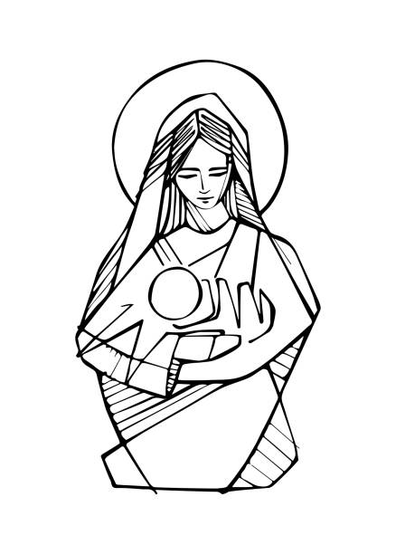 Virgin mary stock illustrations royalty