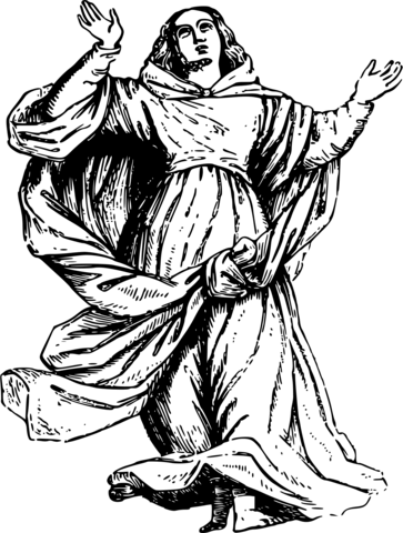 Vintage the virgin mary coloring page free printable coloring pages