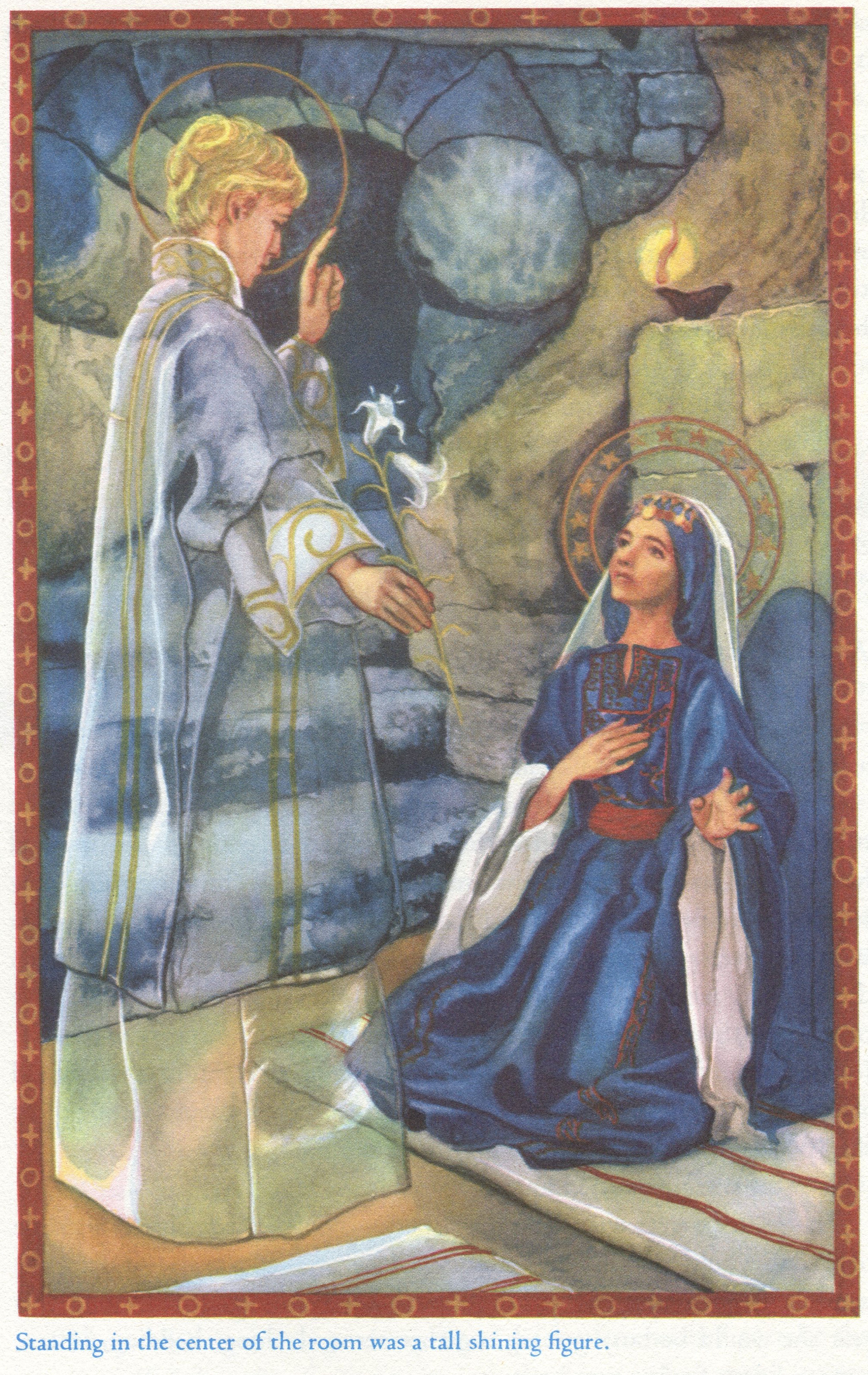 Annunciation coloring pages family in feast and feria