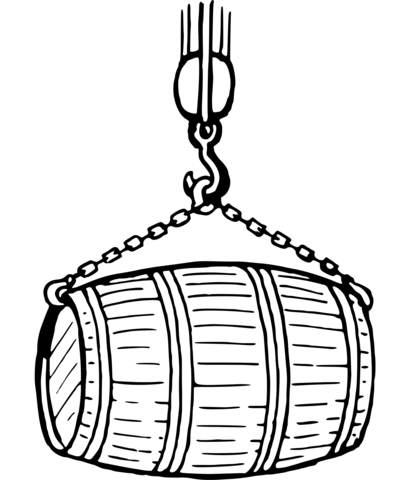 Vintage barrel in a sling coloring page free printable coloring pages