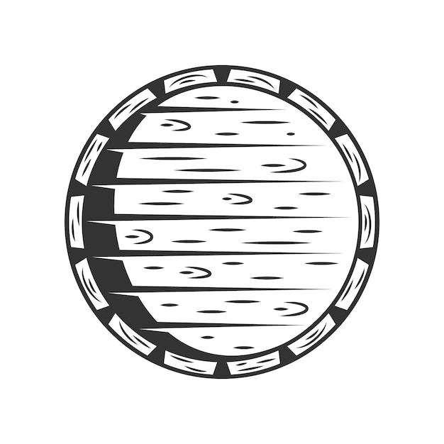 Premium vector vintage wooden barrel isolated on white background