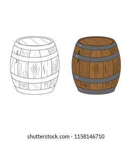 Wooden barrel pirate barrel rum coloring stock vector royalty free