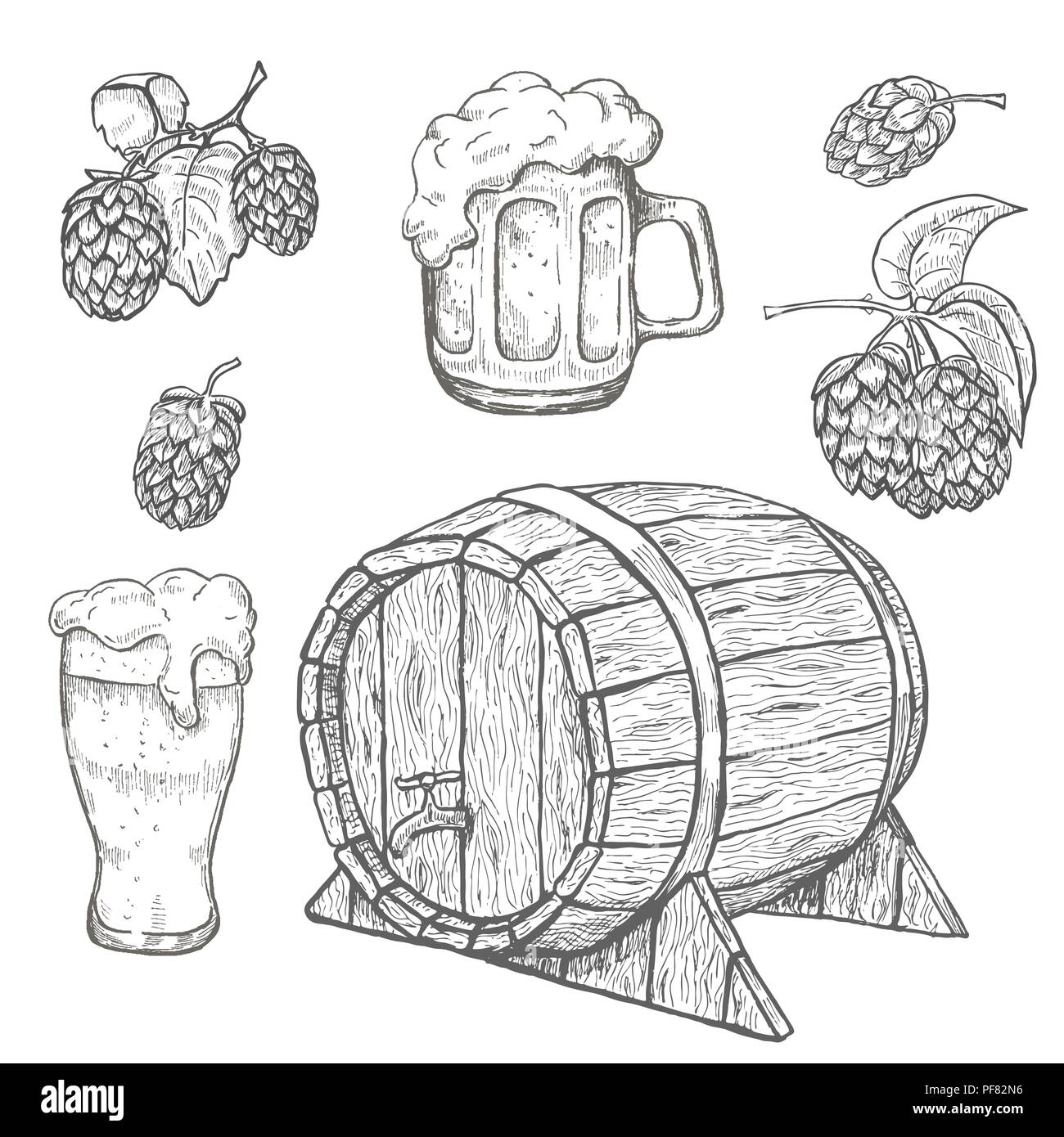 Barrel of beer cut out stock images pictures