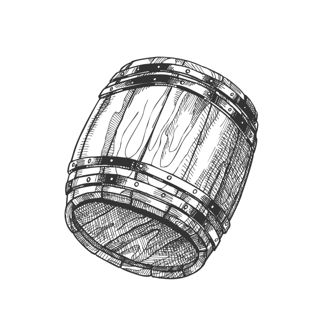 Oak barrel vector png images drawn old oak wooden barrel for beverage vector drawn old wooden png image for free download
