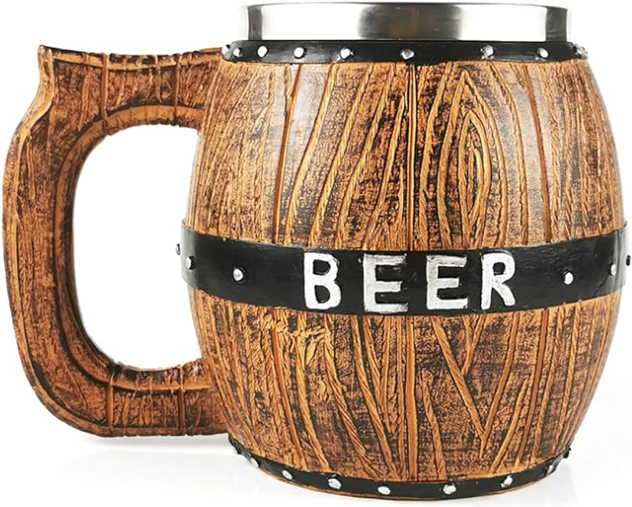 Buy adium stal steel wooden barrel beer mug large beer barrel vtage bar beer mug ml onle at low prices dia