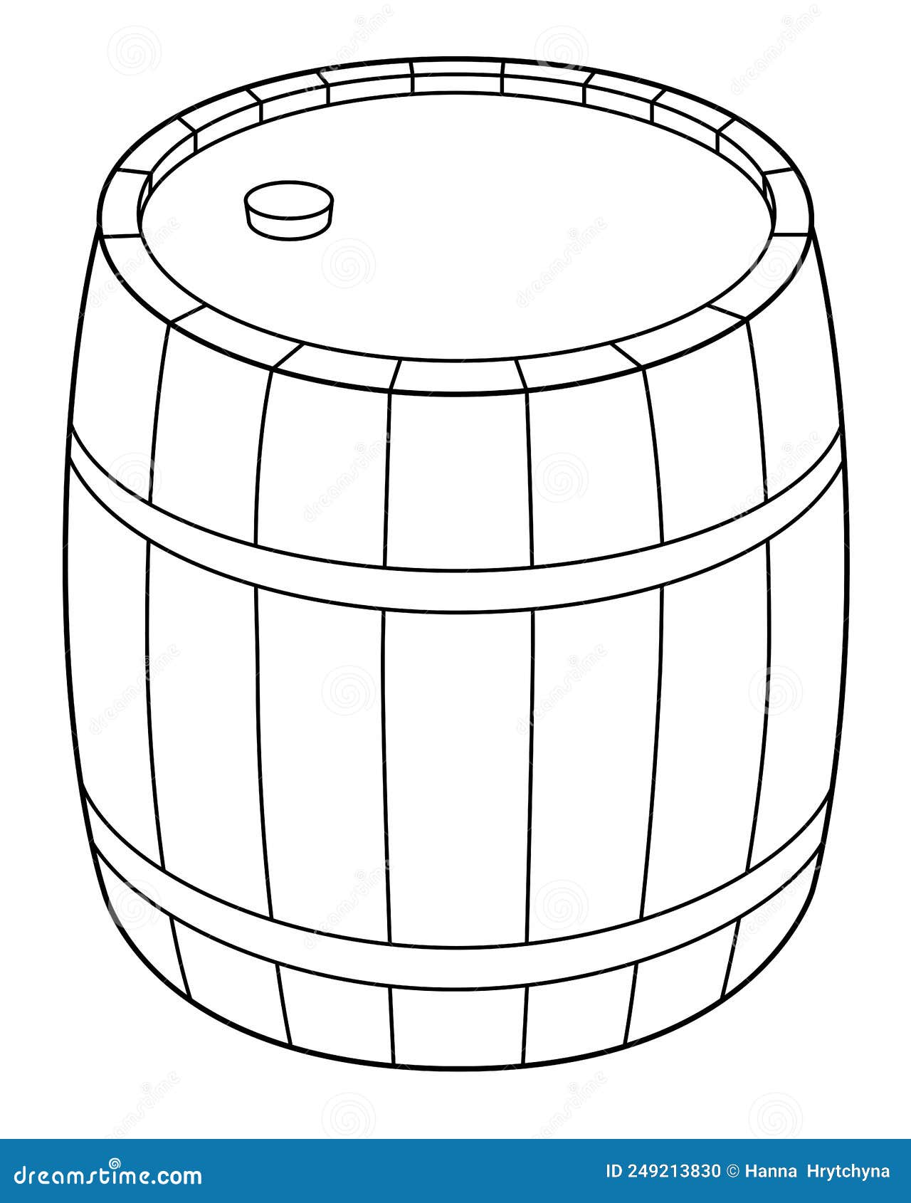 Barrel wooden keg with cork