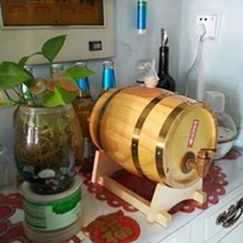 Gzhenh oak barrel whiskey storage barrel vintage oak barrel with tap wooden stand for beer white wine wine barrel lors lor a size l home kitchen