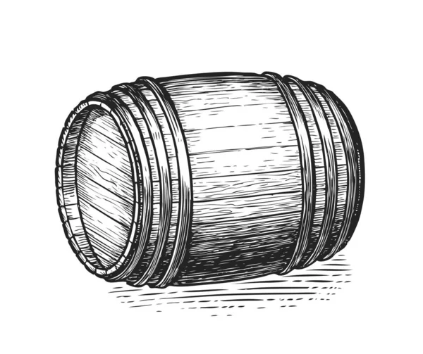 Wooden barrel faucet sketch hand drawn vintage vector stock vector by sergeypykhonin