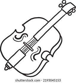Musical instruments coloring page doodle kawaii stock vector royalty free