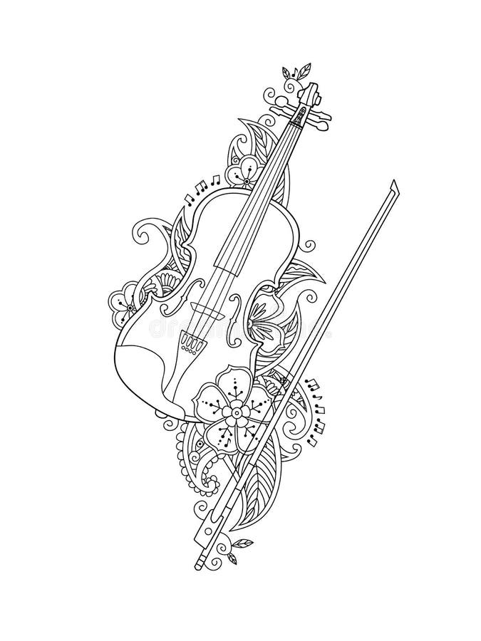 Violin coloring stock illustrations â violin coloring stock illustrations vectors clipart