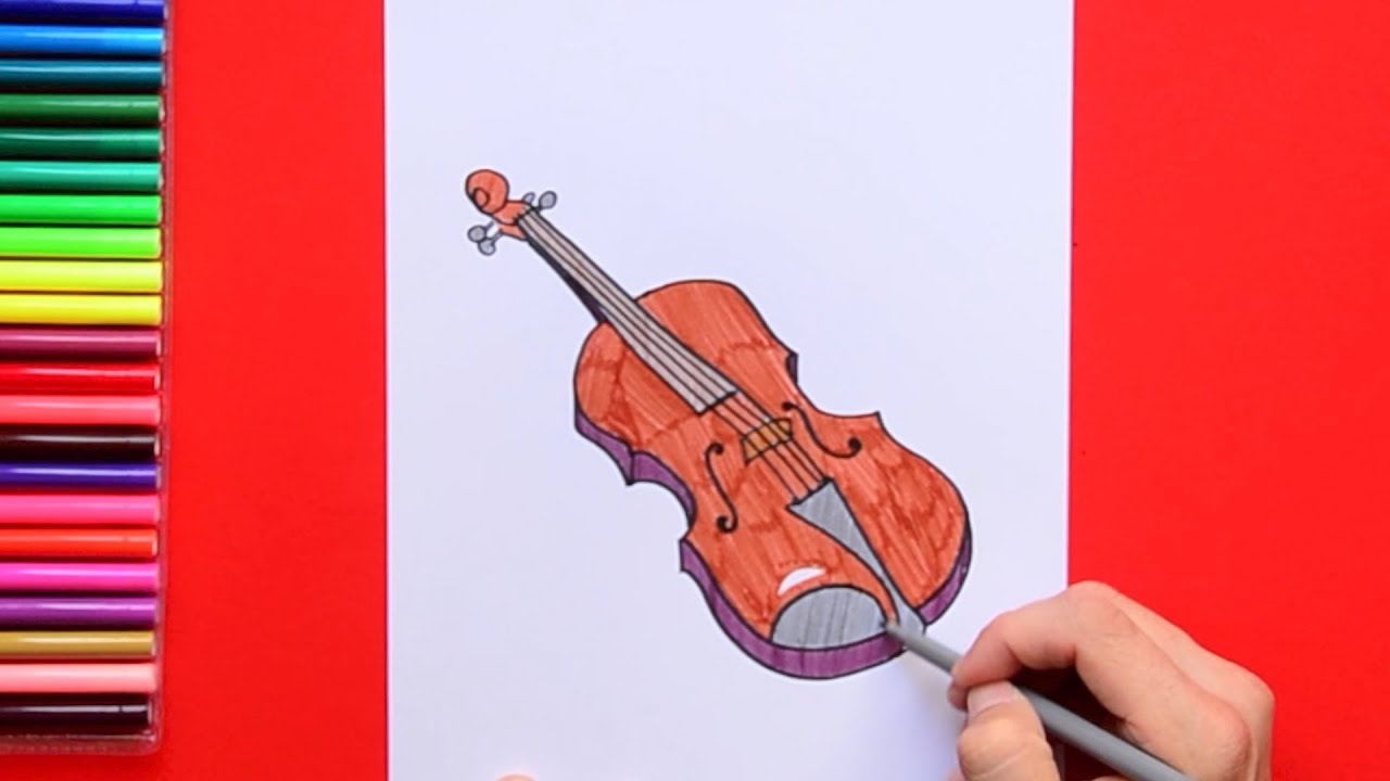 How to draw a violin