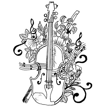 Floral flowing violin colour in sticker for sale by allweronika