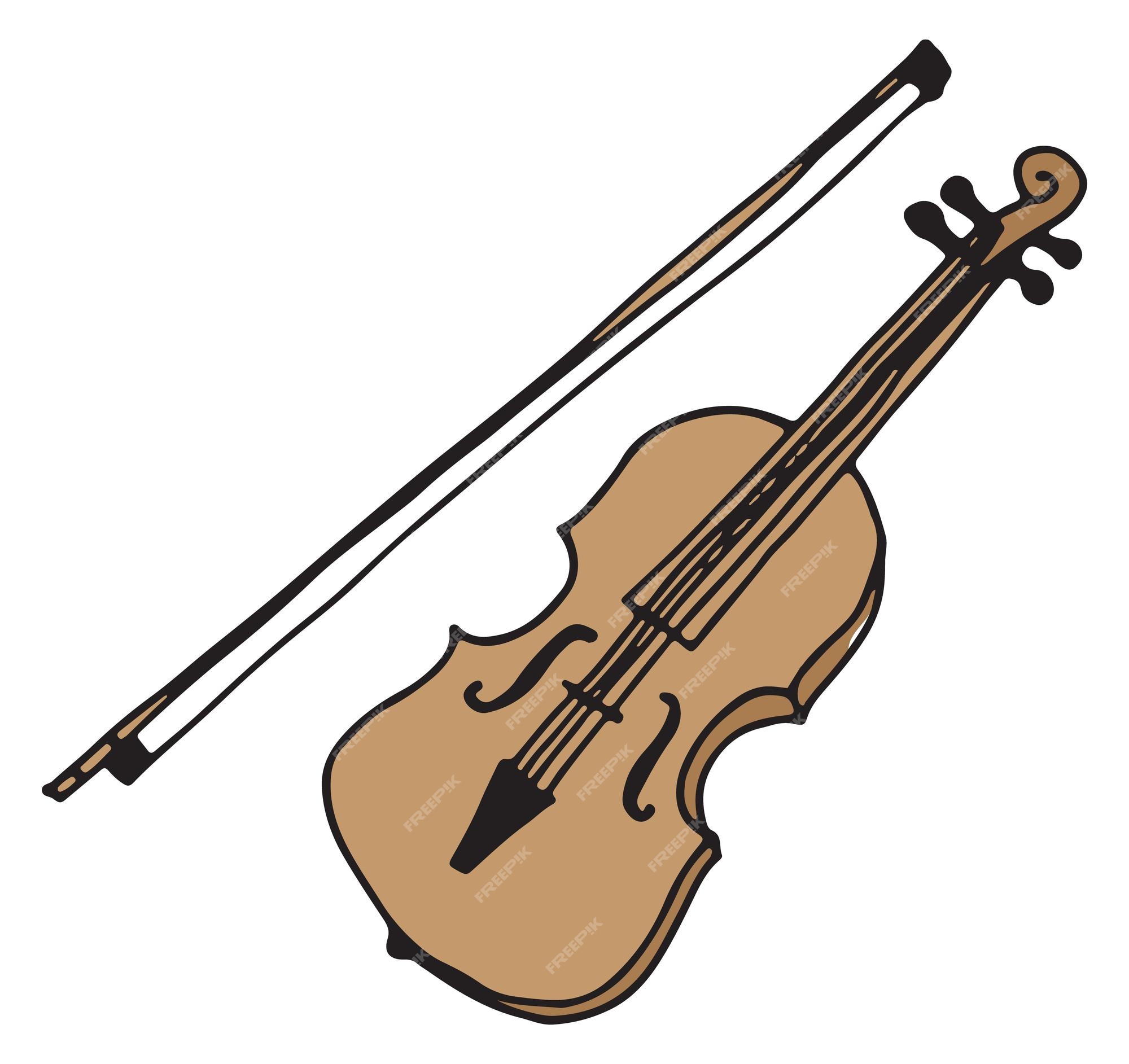 Premium vector violin color doodle drawing classic music instrument