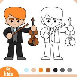 Violin color pages vector images over