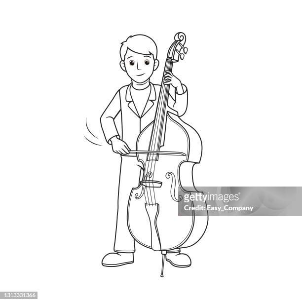Vector illustration of musician isolated on white background jobs and occupations concept cartoon characters education and school kids coloring page printable activity worksheet flashcard high