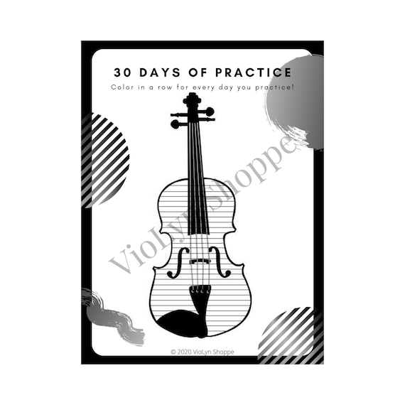 Day practice chart for violin printable coloring chart day habit challenge