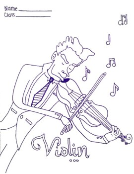 Zin zin zin a violin coloring page by the everything bagel tpt