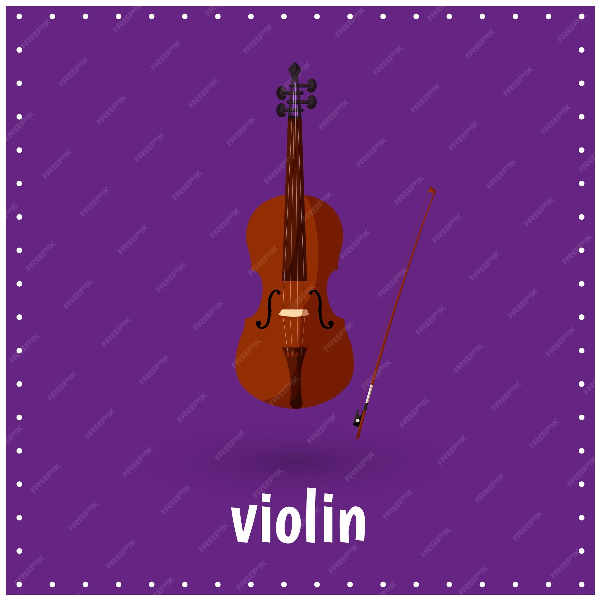 Premium vector learning cards for kids musical instrument violin educational worksheets preschool activity