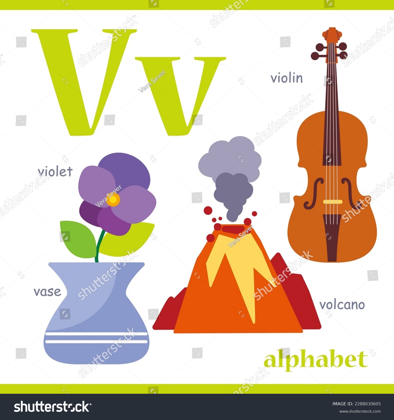 Alphabet v flashcard images stock photos d objects vectors