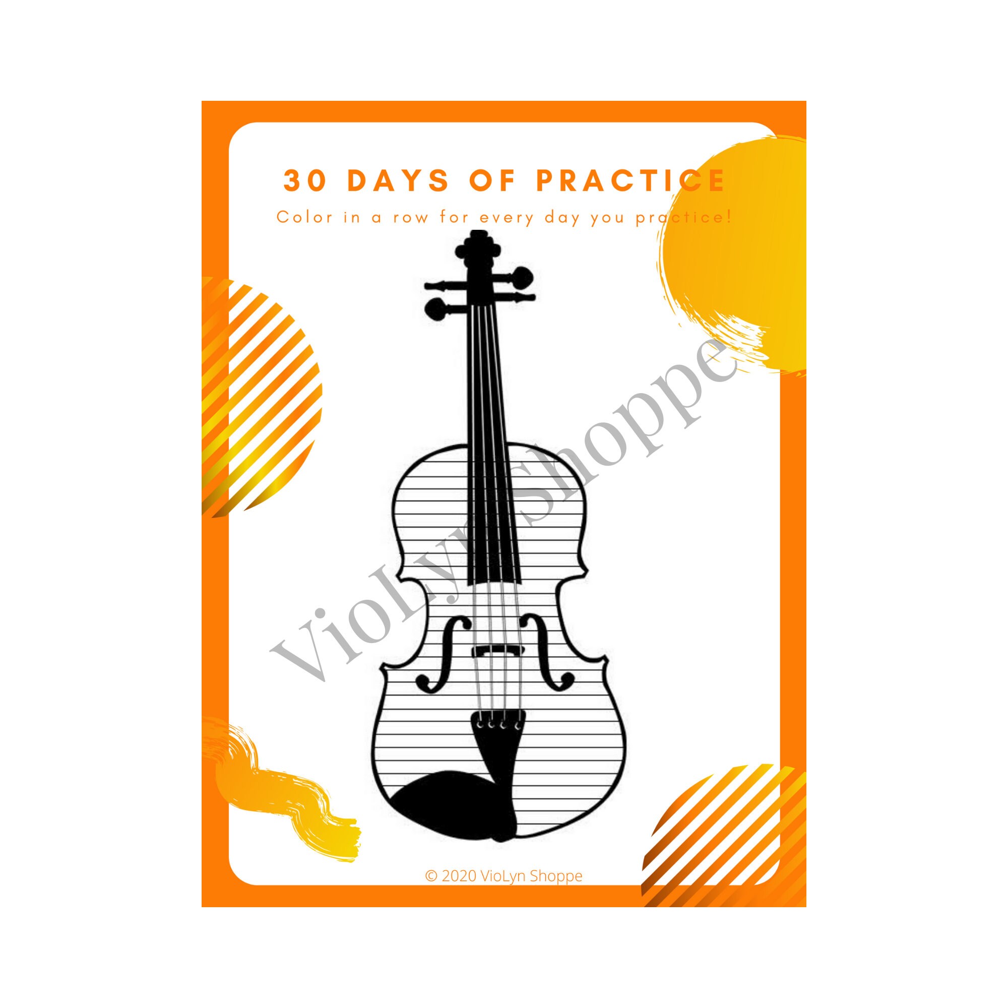 Day practice chart for violin printable coloring chart day habit challenge