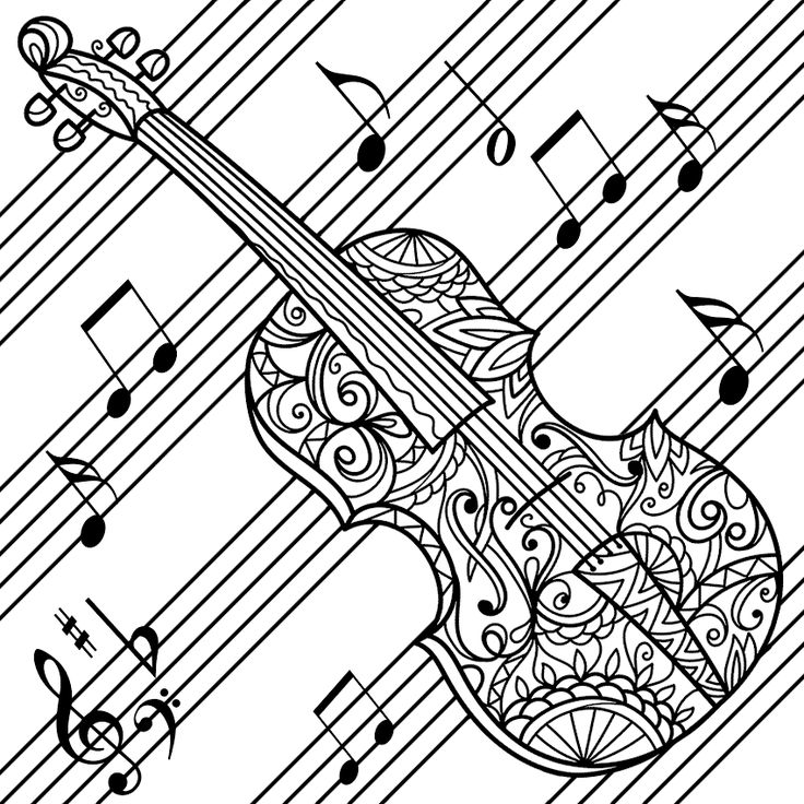 Violin coloring page colorfly music coloring music coloring sheets coloring pages