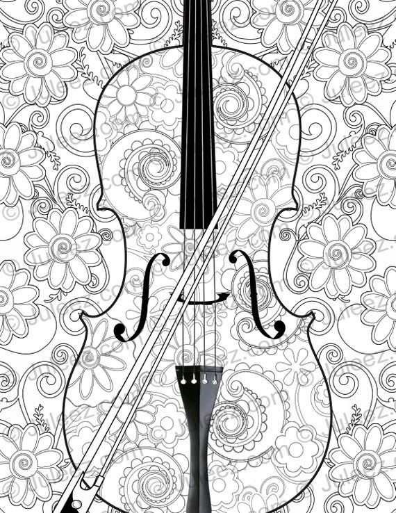 Violin printable coloring poster coloring page violin coloring poster line art instant download juleez violin coloring poster music