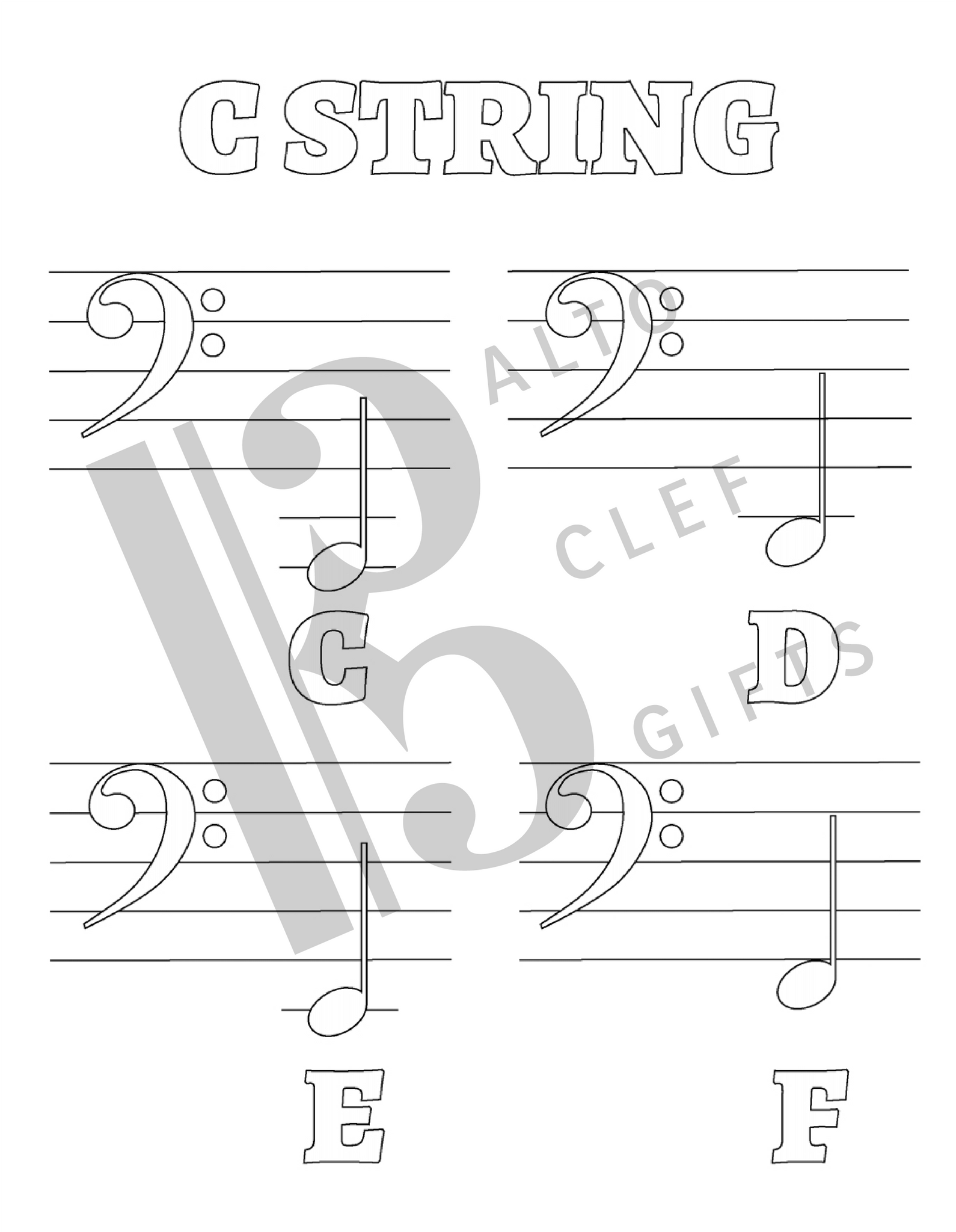 Note reading coloring pages digital download