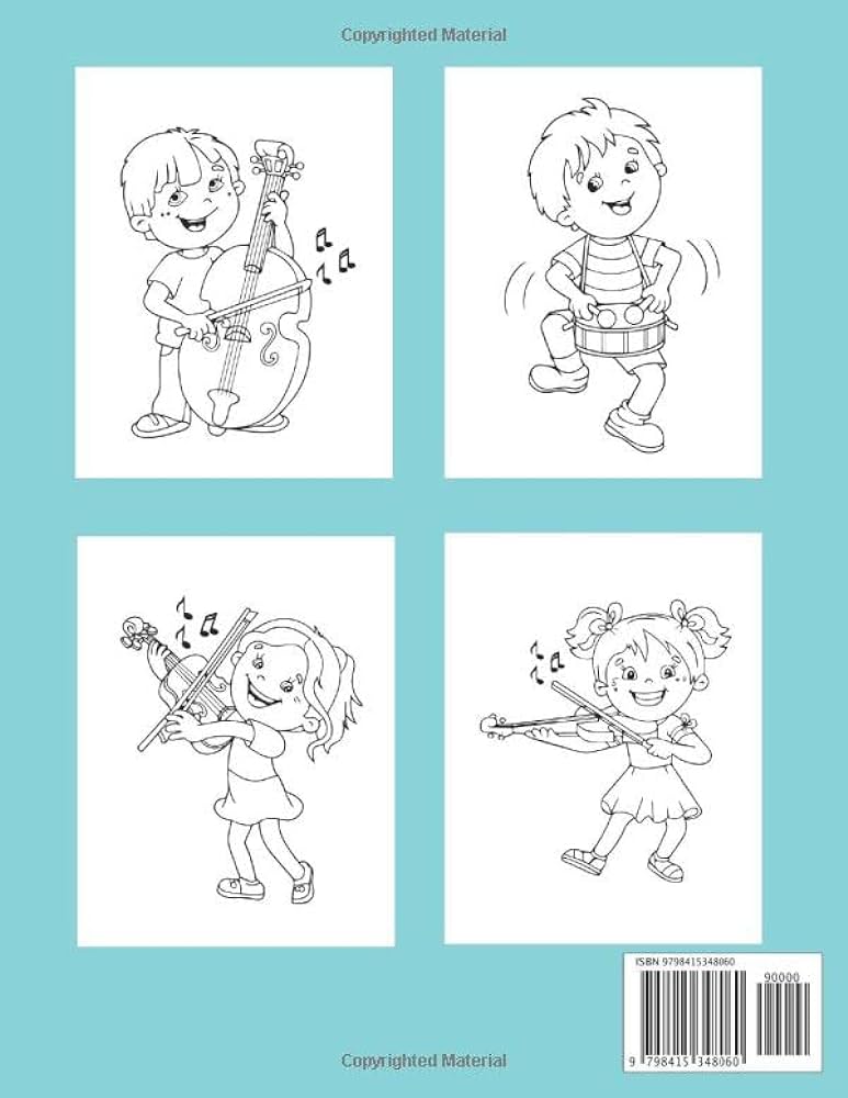 Easy music coloring book for kids