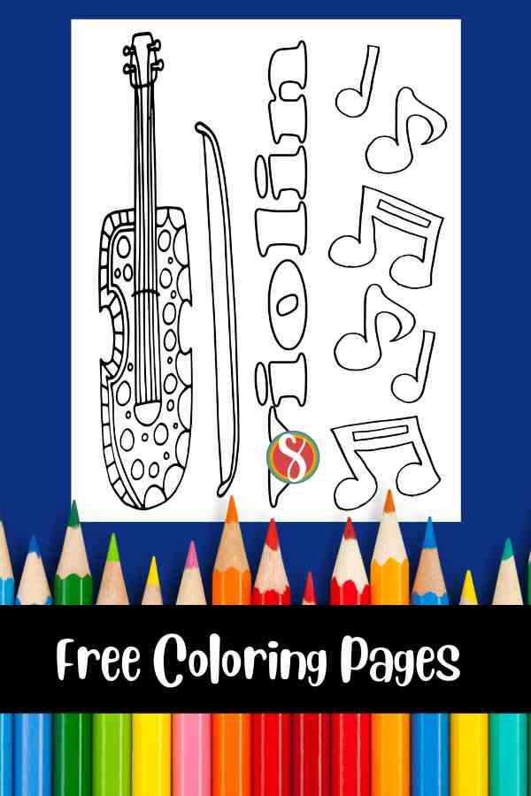 Free music coloring pages â stevie doodles