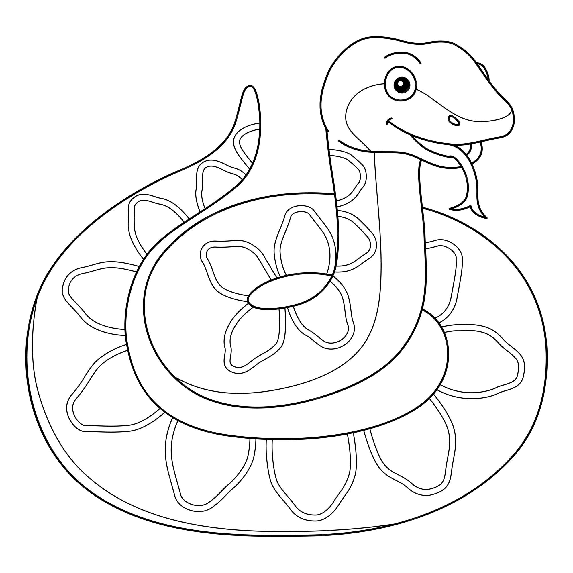 Premium vector viper animal coloring page for kids