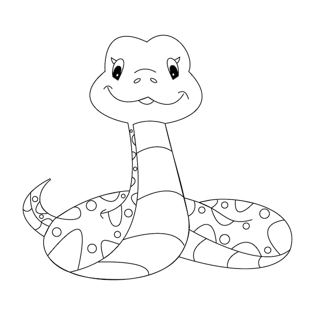 Premium vector viper snake character for kid coloring book isolated vector illustration on white background