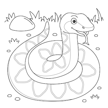 Premium vector viper animal coloring page for kids