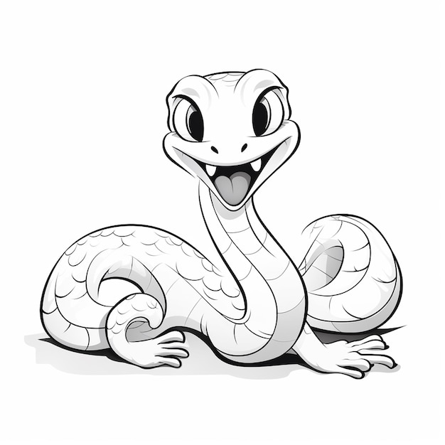 Premium ai image russels viper coloring charm flat coloring book kawaii line art
