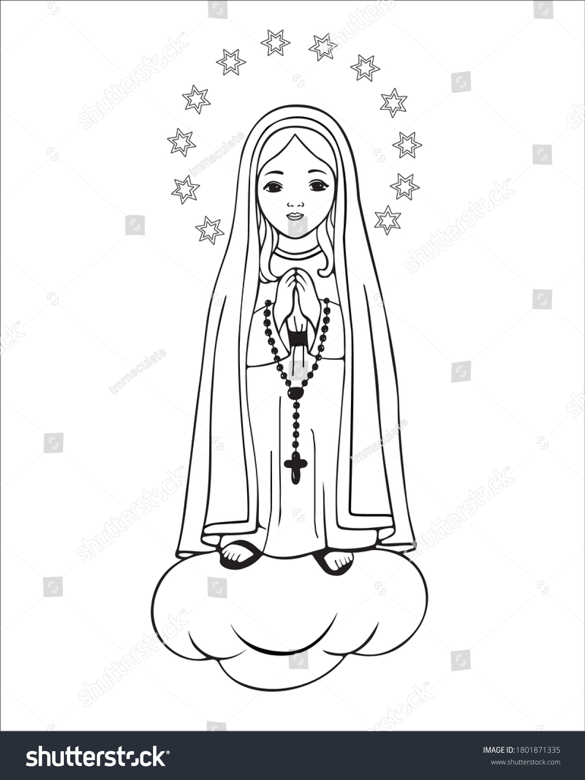 Our lady fatima catholic illustration virgin stock vector royalty free
