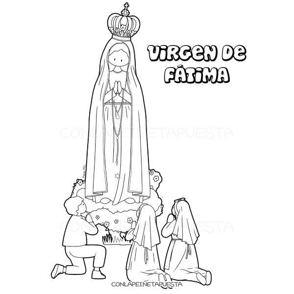 Coloreable virgen de fãtima