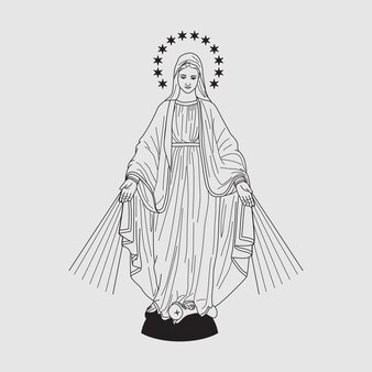 Imãgen de virgen fatima dibujo